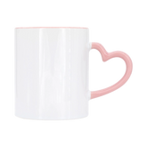 11 oz. Inner & Handle Colored Sublimation Ceramic Mug Heart Handle